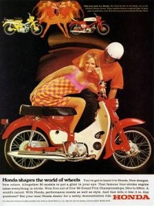 Publicités du Honda Super Cub destinées aux femmes