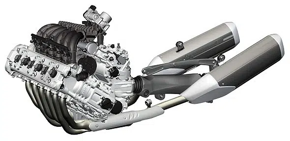 moteur de moto 6-cylindres en ligne