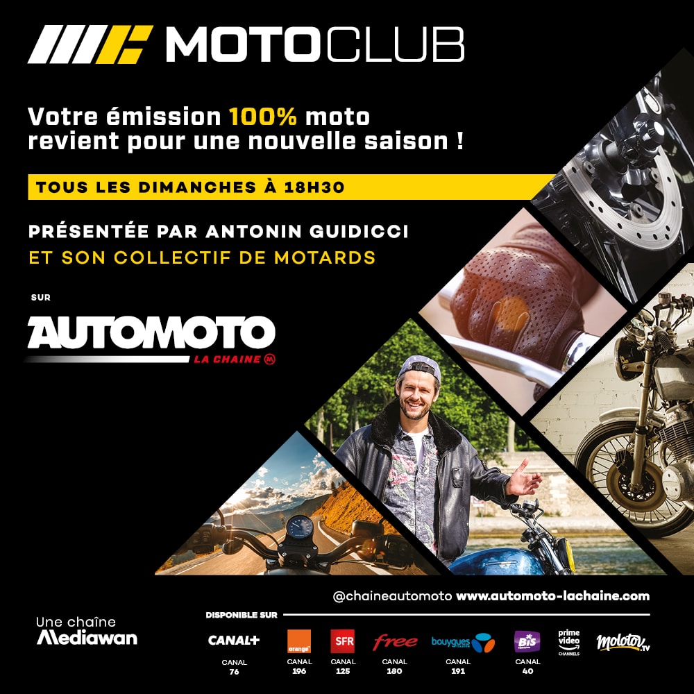 Moto Club sur Automoto La Chaîne, en partenariat avec La Bécanerie. Découvrez notre spot TV avant et après chaque émission !